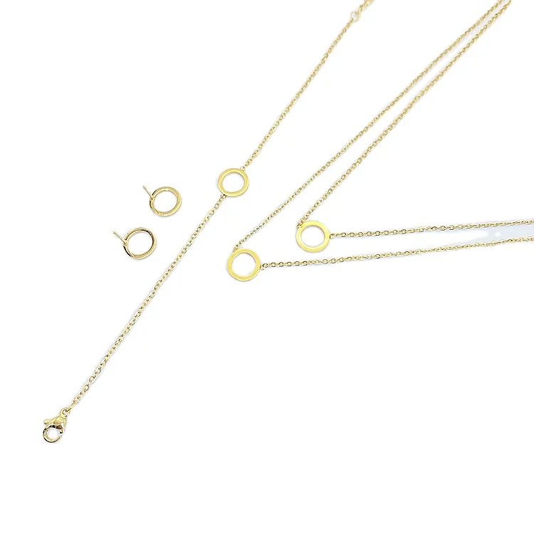 

LEJIER round stainless steel pendant necklace small gift classic jewelry suit fashion and personality