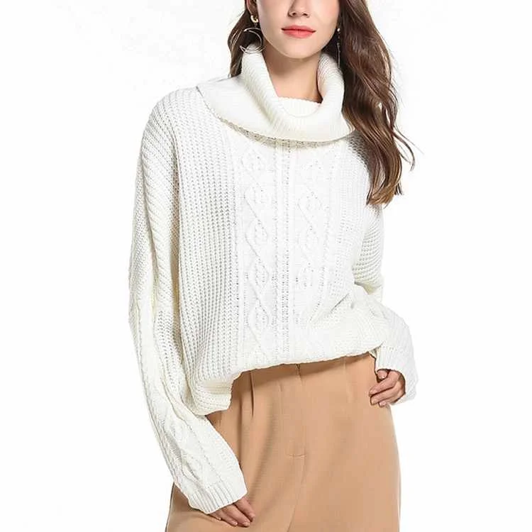 

Plus-size women's loose turtleneck sweater women solid color pullover for autumn, Burgundy,champagne,black, and white or other color