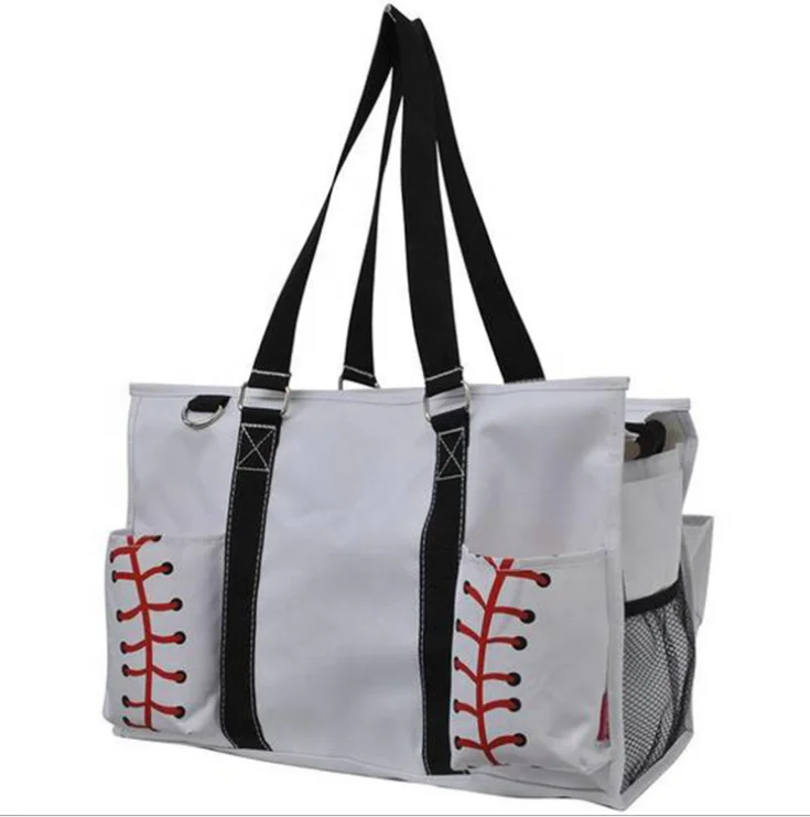 

Wholesale Personalized Baseball Softball Rugby Print Handbag Monogrammed Sports Large Organizer Tote Bag, Picture color