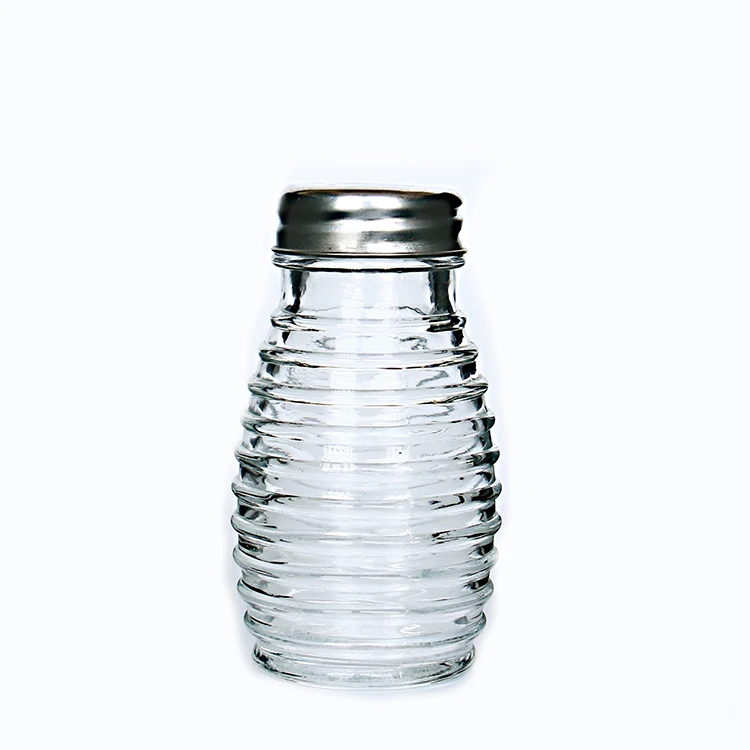 

Ripple Design Glass Spice Jar 100ml Glass Jar with Stainless Steel Shaker