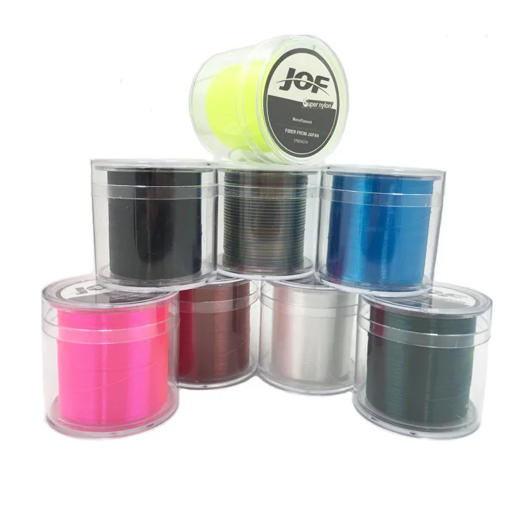 

JOF Fiber From Japan Super Nylon Monofilament Strength Fishing Line 500M Different colors as well, Transparent,pink,dark green,blue, yellow,wine red,black,multi color