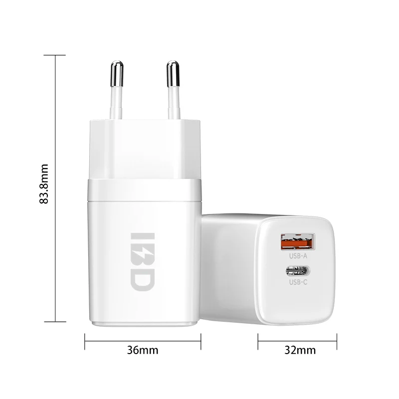 

IBD 2021 New Design 20w PD Wall Charger for iPhone 12, White, black
