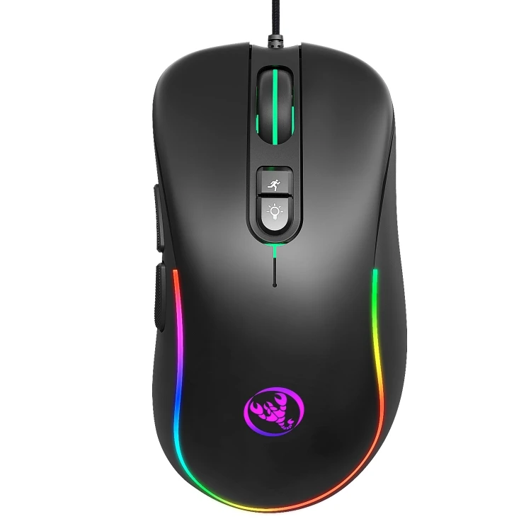 

Wholesale HXSJ J300 7 Keys RGB Lighting Programmable Gaming Wired Mouse Gaming Mice for Computer