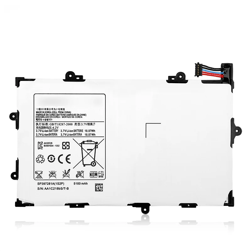 

Replacement Battery SP397281A 3.8V 5100mAh Li-ion Battery for Samsung Galaxy Tab 7.7 i815 P6800 P6810 Genuine