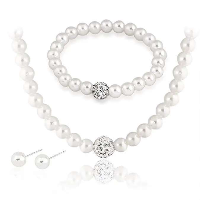 Classical Bridal Pearl Jewelry Set White Cultured Freshwater Pearl