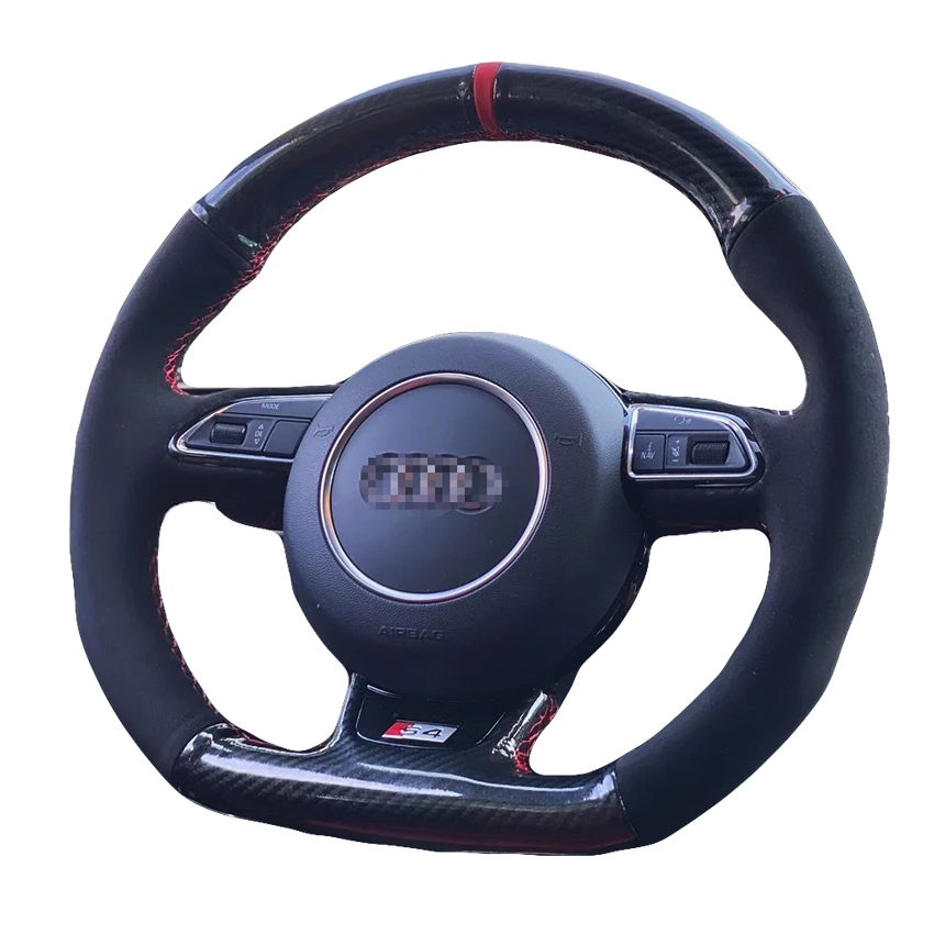 

Custom Hand Stitched Carbon Fibre Soft Suede Steering Wheel Cover for Audi A5 A7 RS5 RS7 S3 S4 S5 S6 S7 SQ5