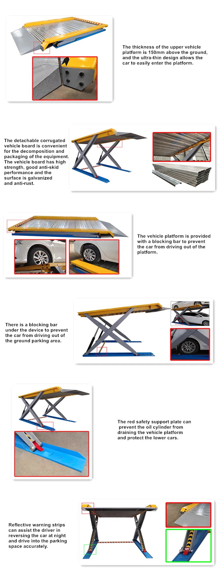 ZX 2 level parking lift garage car scissor lift for home garage