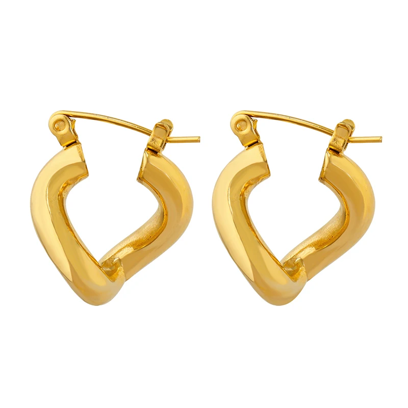 

Vintage Versatile Stainless Steel Earrings Twisted Heart Irregular Earrings