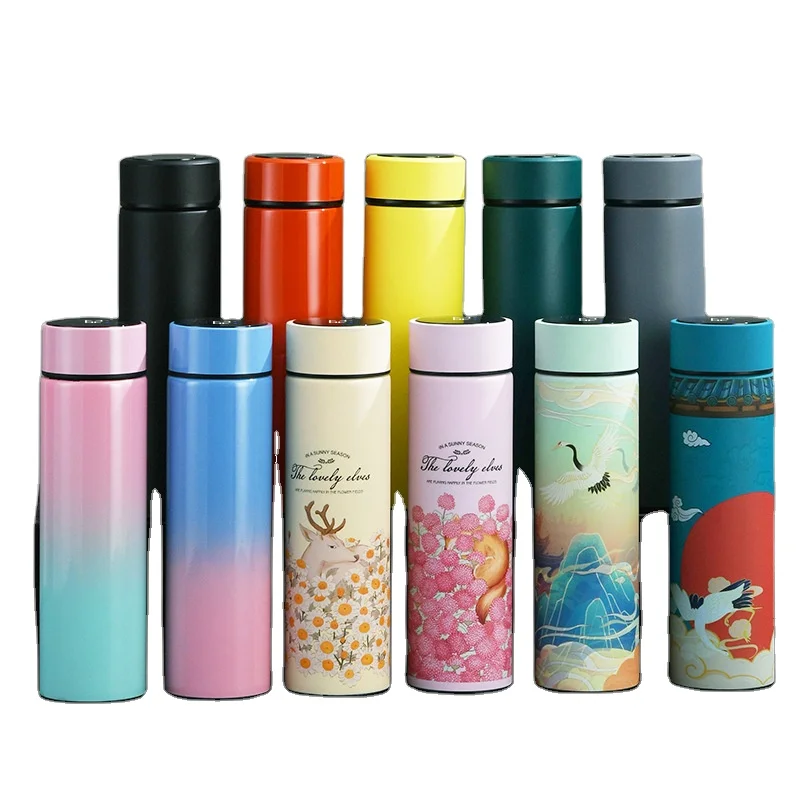 

wholesale 316 stainless steel vacuum flask Intelligent temperature display High-end business gift cup Printed logo accepted, Customized color