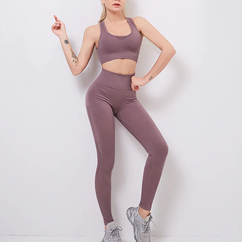 COMFREE Mallas de Deporte de Mujer Sostén Sujetador Conjunto Short Leggins Pantalon Deporte Yoga Leggings Mujer Fitness Suaves Elásticos Cintura Alta para Reducir 