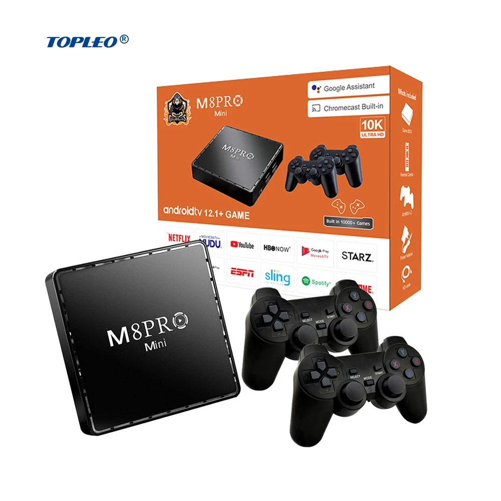 

Topleo Retro Game Console Classic Portable TV Video Player m8 pro mini game box 4k retro game console