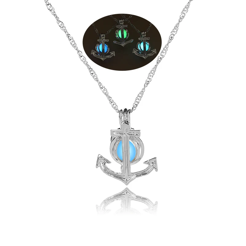 

Creative Design Of 3 Color Anchor Glow Light Necklace For Night Party Ladies Jewelry