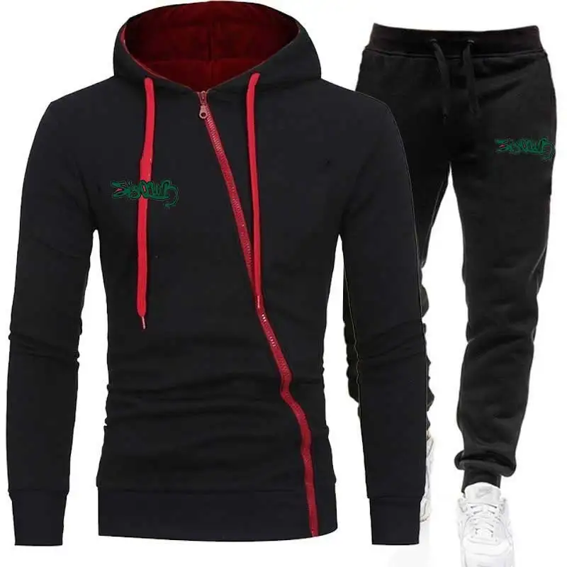 

Manufacturer wholesale custom LOGO fashion men's casual sports hooded sweater zipper men's suit