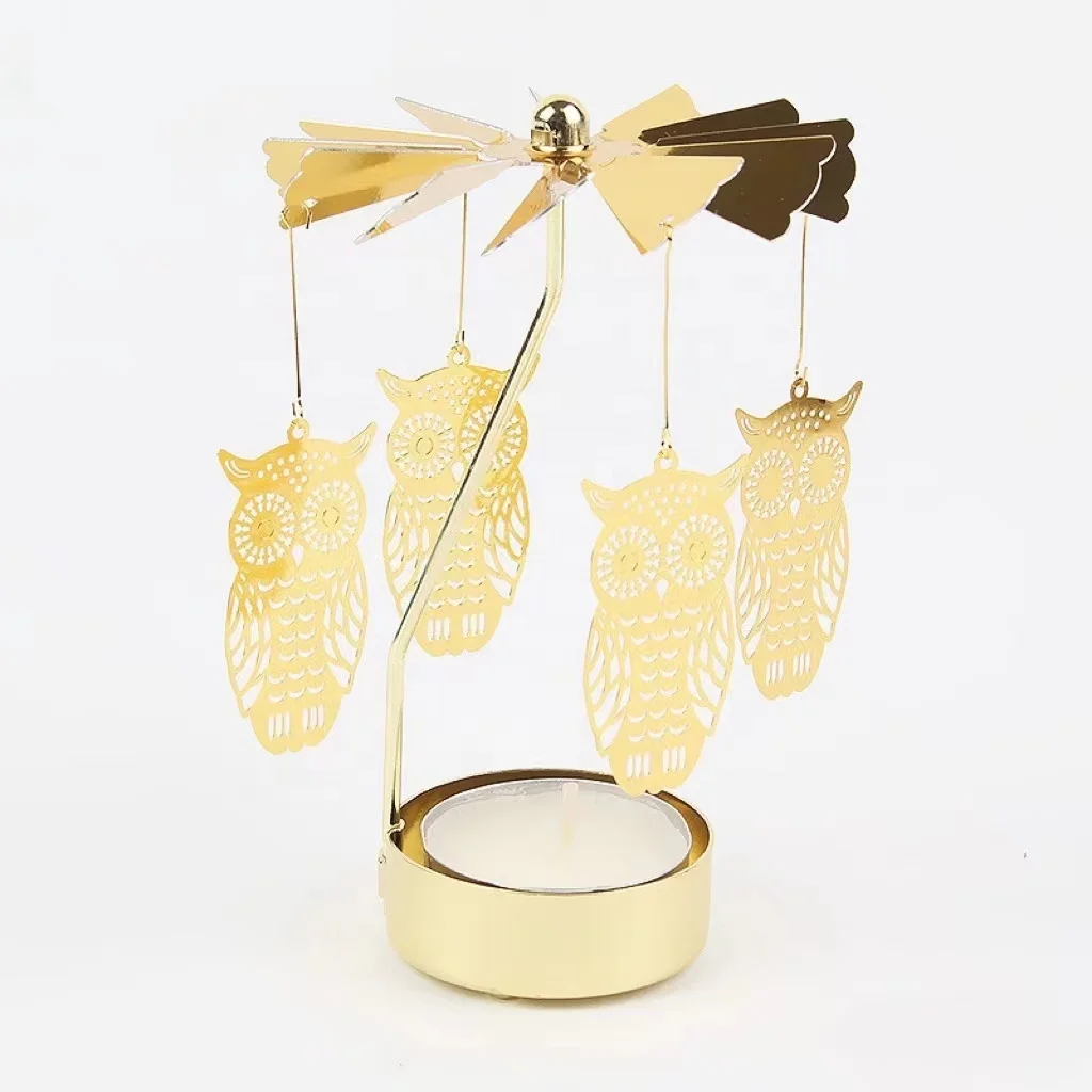 

Christmas Decoration Metal Angel Wing Candle Spinning Tea Light Carousel Tealight Holders