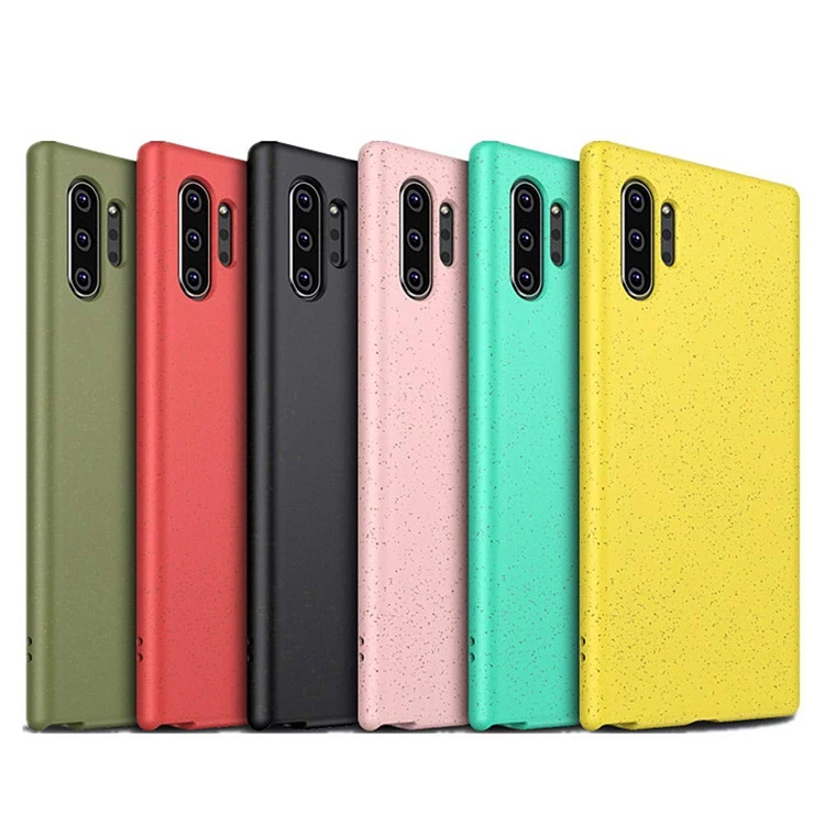 

XINGE Wheat Straw Recycled Biodegradable Cell Mobile Phone Case For Samsung Galaxy Note 10 Plus 5G, Black,pink,red,yellow,army green,mint