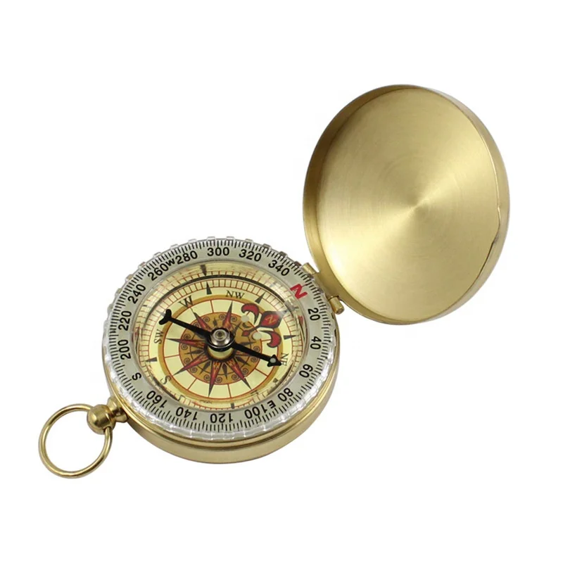 

TY Popular High Quality Camping Hiking Pocket Brass Golden Compass Portable Compass Navigation for Outdoor Activities
