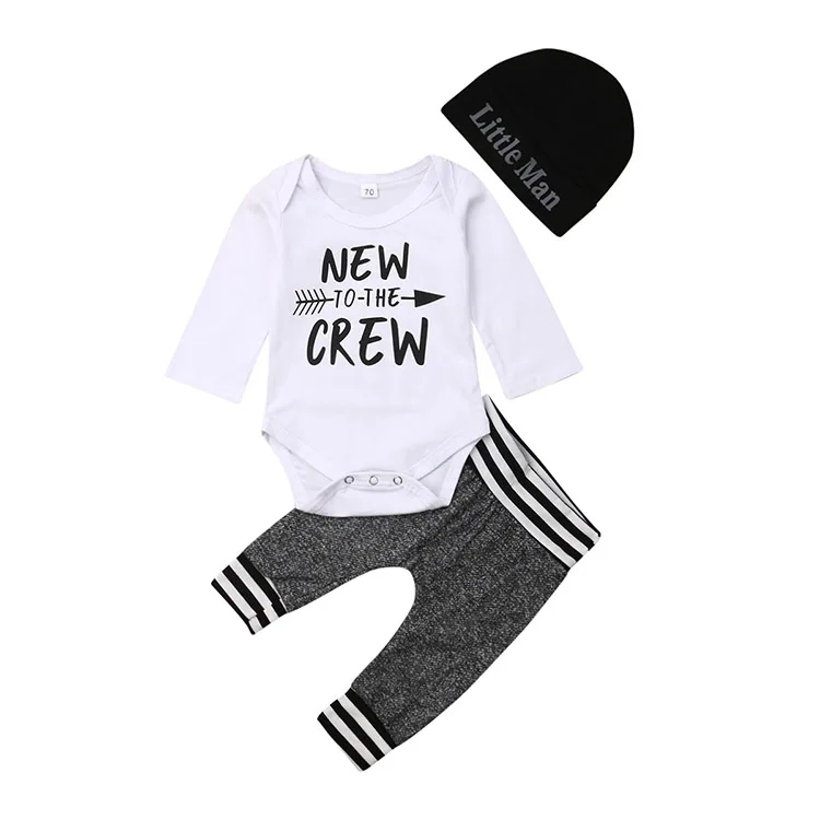 

2021 Wholesale Long Sleeve And Short Sleeve Baby Bodysuit Baby Romper Set 3 Pieces Baby Clothes Romper Jumpsuit