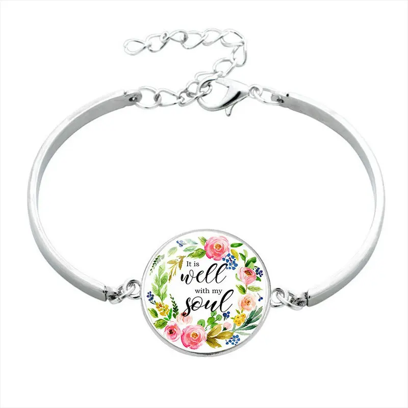 

Wholesale Christian Ethnic Inspirational Charm Religious Bible Scripture Bracelet For Woman, As picture