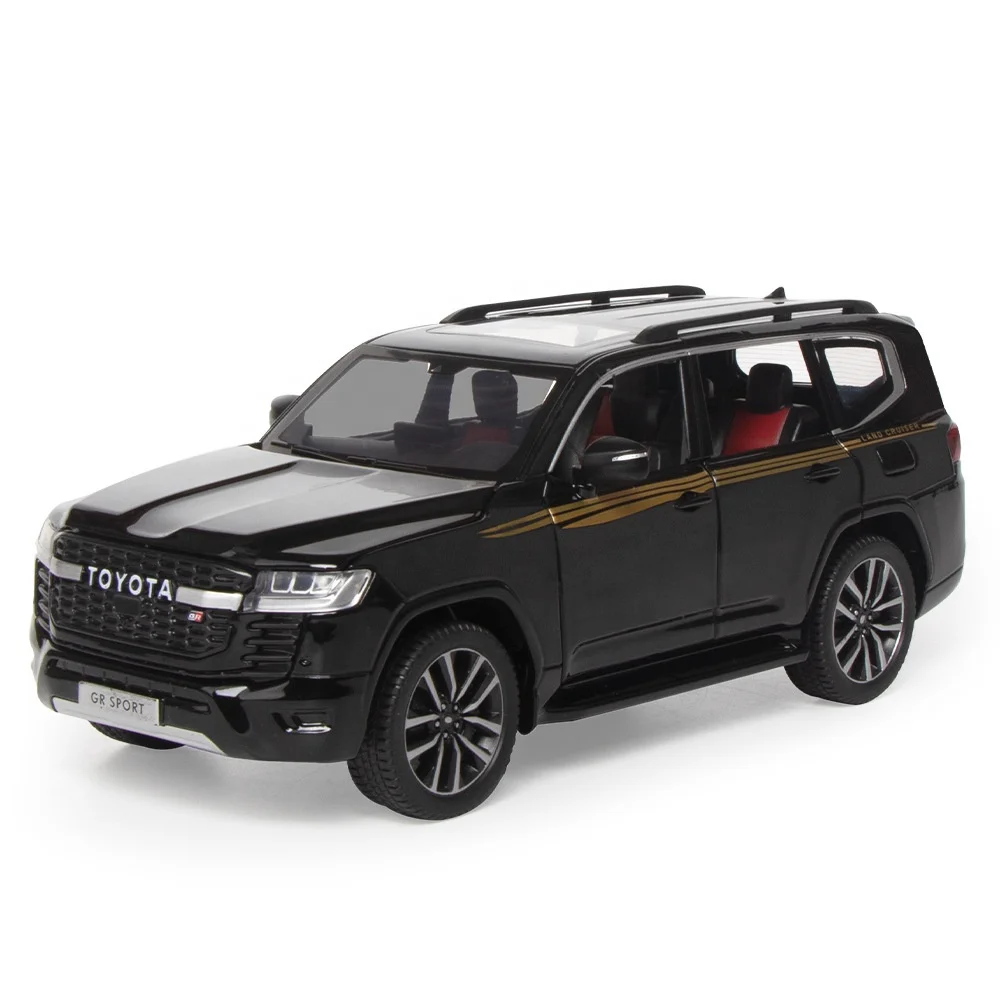 

HOT! 1:24 Diecast Model Cars Land Cruiser GR SPORT Alloy Model With Doll Sound And Light Pullback Car Toy For Gift