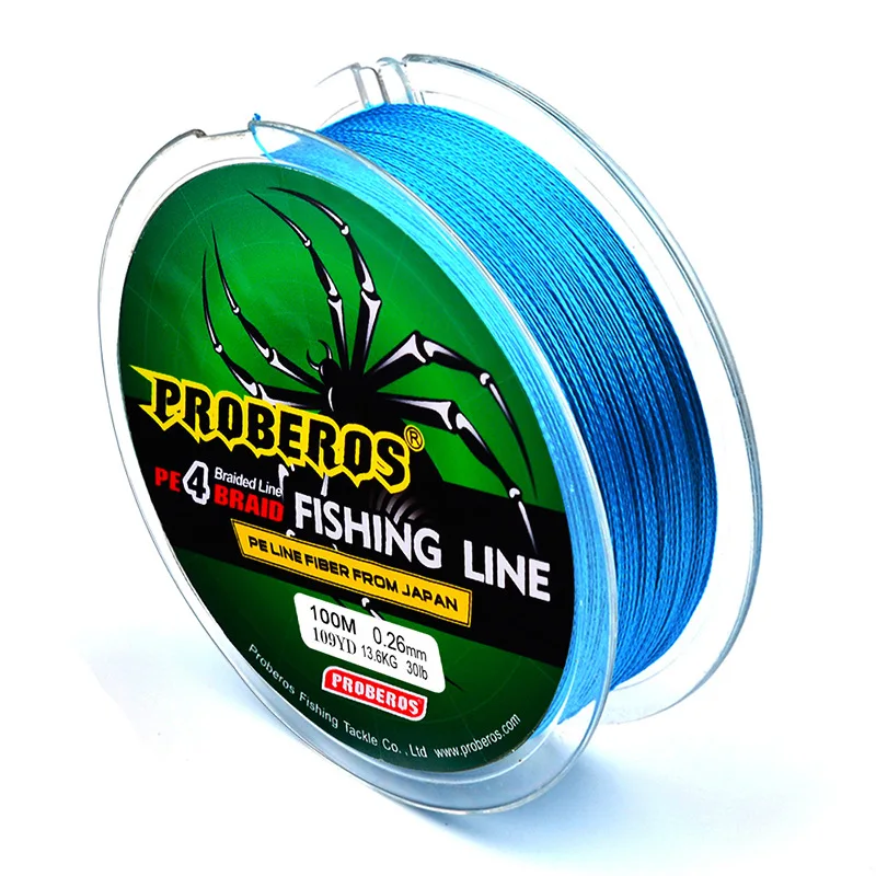 

lines fishing 4 strand braid fishing line pe fishing line 100m, Yellow, blue, green, red, gray
