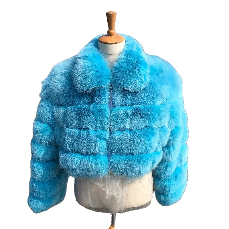 

women jacket real fox fur bomber jacket style with long sleeves plus size coats mr & mrs furs, As photo fox fur bomber jacket