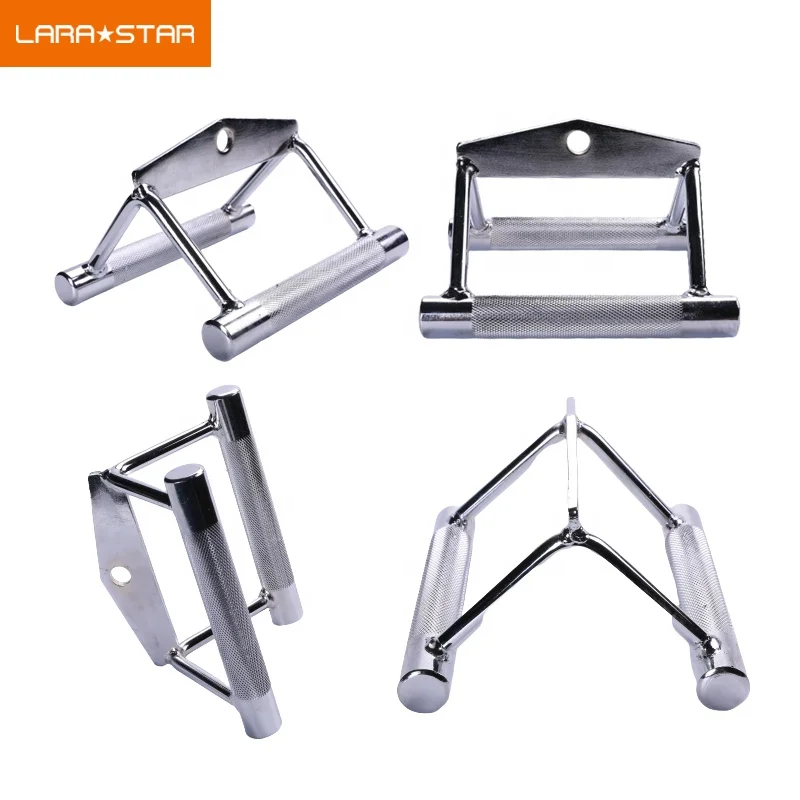 

seated row chinning triangle bar Tricep Press Down Cable Attachments Double D Handle Gym or home use accessories, Silver
