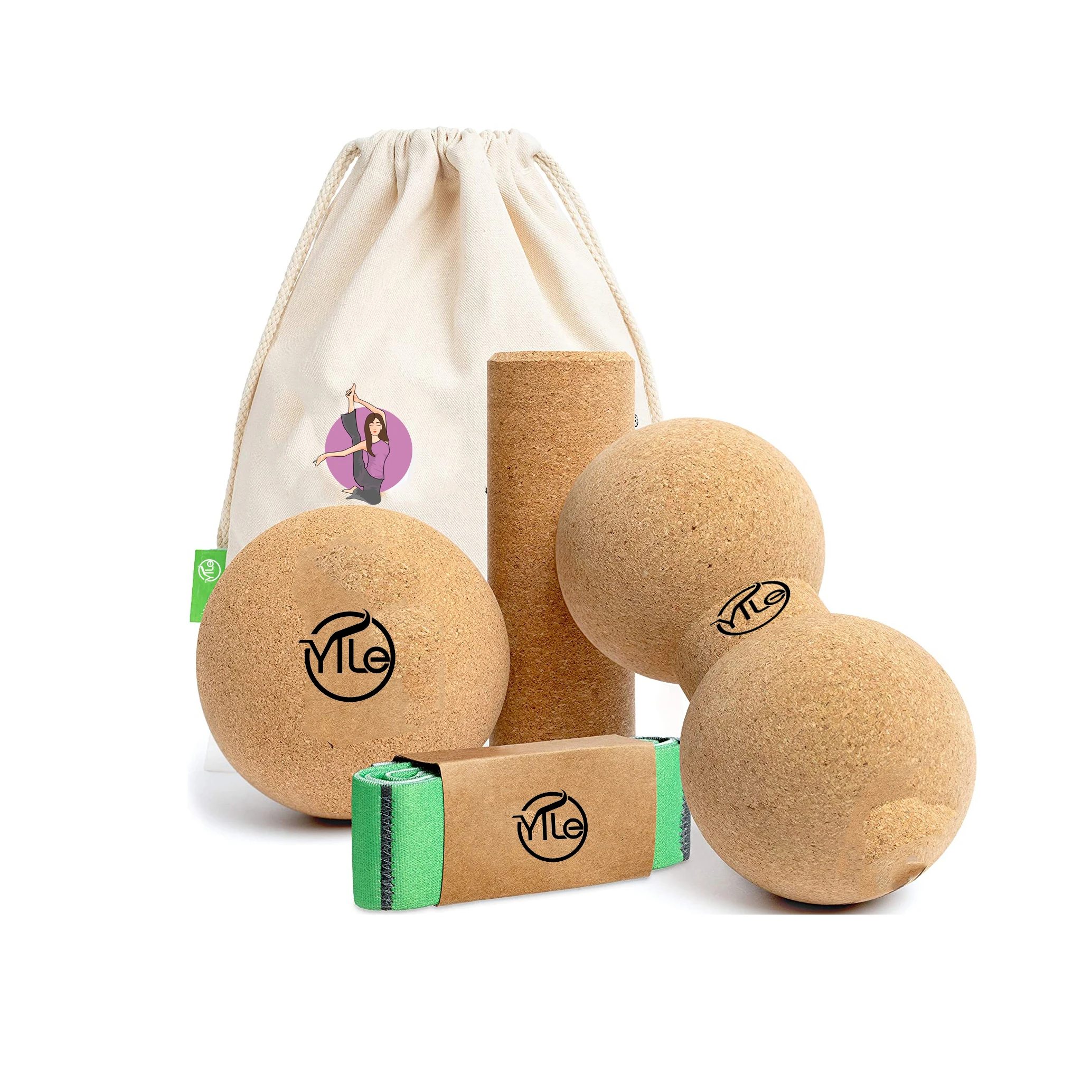 

Balance high density wooden roller cork peanut massage ball wholesale