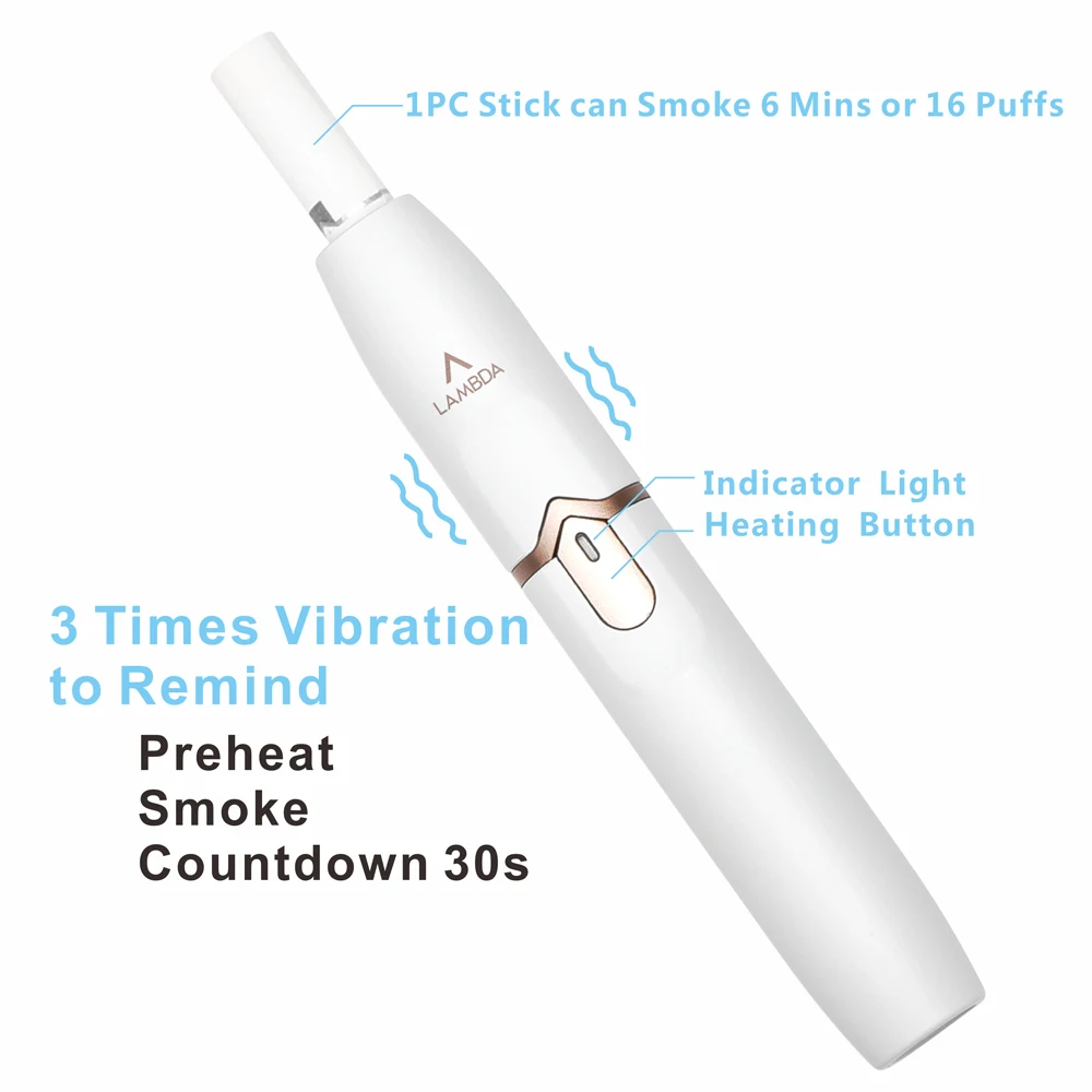 
2019 New Heat No Burn Tobacco Heating Device LAMBDA A1Heat Sticks Not Burn Dry Herb Electronic Cigarette Original Manufacturer 