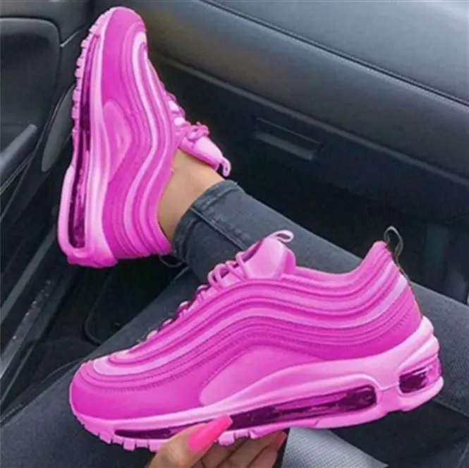 

New design women flats casual shoes neon sneakers ladies air sports shoes women running sneakers, Pictured