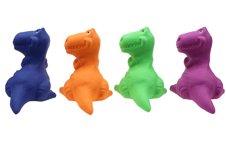 Environmental protection non-toxic fun squeak pet dinosaur dog toys, manufacturers processing custom, cheap.