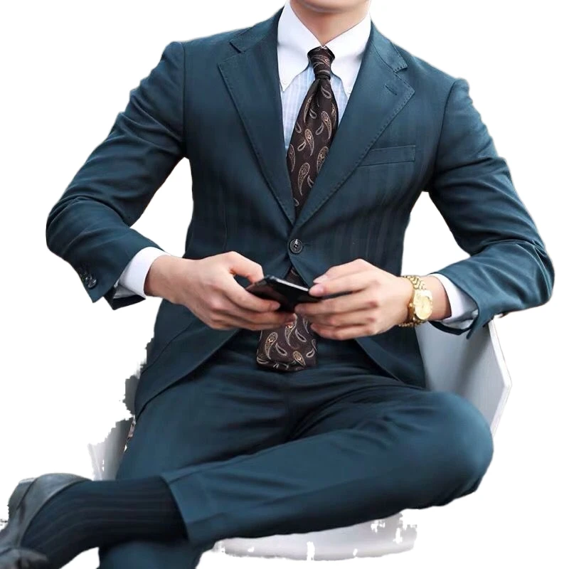

Low Price Hand made two piece pant suit men's suit