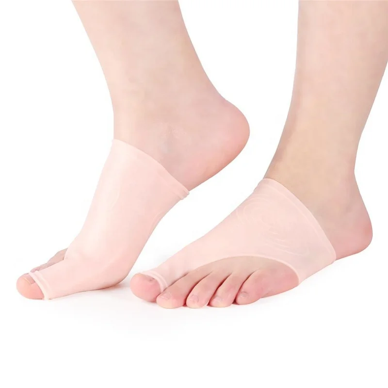 

Toe Silicone Socks protect foot soft Relieve pressure gel toe separators Socks Men Women GEL Pad, White