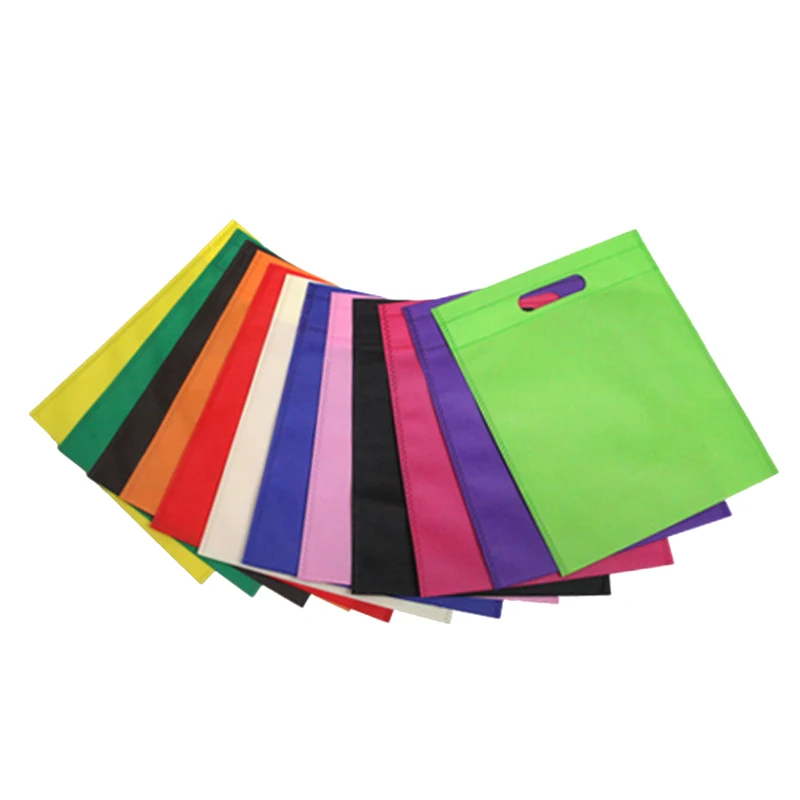 

Customized Eco Friendly Promotional Shopping environmental d cut Non-Woven Fabric Bag, White, blue, pink,as customized