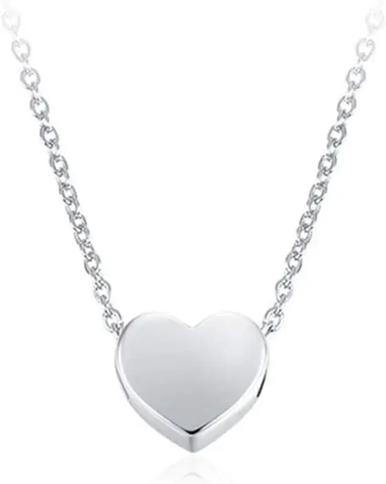 

Silver-Plated Initial Heart Pendant Necklace for Women