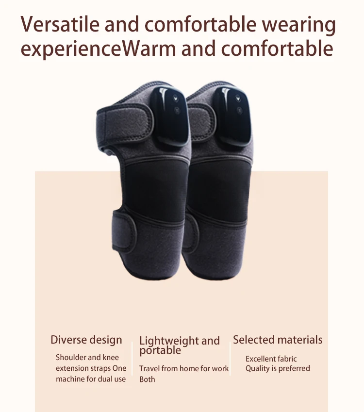 Hot Selling Wireless Heated Knee Brace Wrap Leg Massager with Stress Relief Vibration Shoulder and Knee Pad for Massage