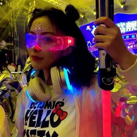 

2021 Led Luminous Glasses Christmas Party Bar Music Festival Gadgets Dance Eyewear Luminous Sunglasses, Custom colors
