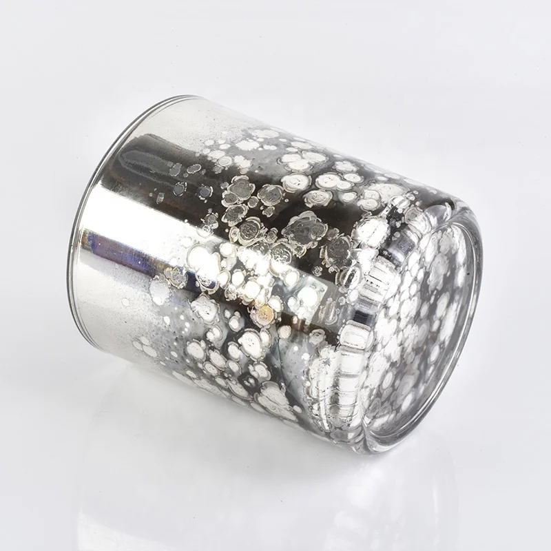Roman antique silver Glass Candle Jars