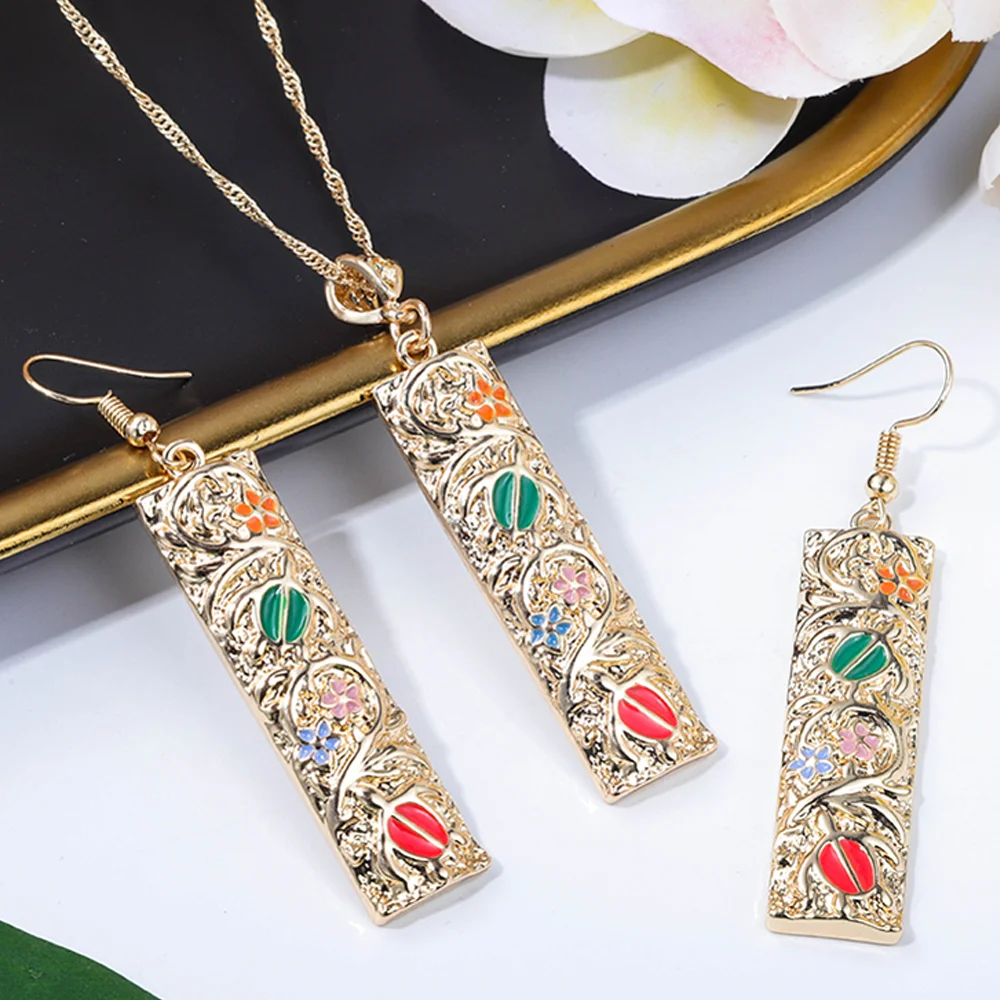 

Cring CoCo Samoan Fashion Rectangle Necklace Boho Chic Jewelry Earrings Sets Wholesale Hawaiian Jewelry, Picture shows