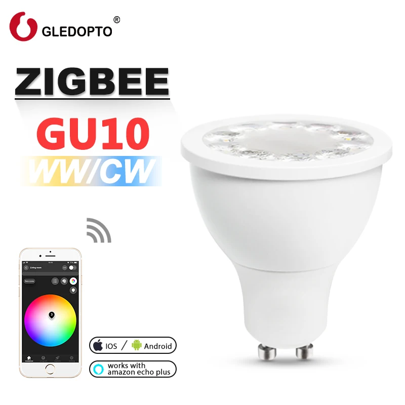 Original Gledopto Factory GU10 RGBCCT Colored Led Bulb Spotlight Zigbee MR16 Smart Lights