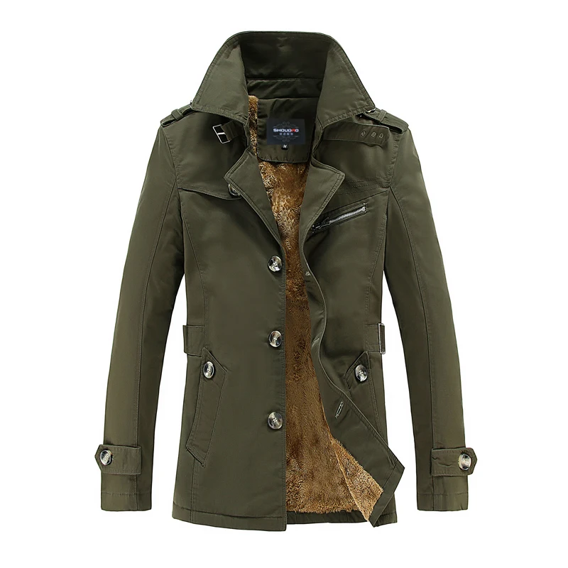 

wholesale winter jacket men long black men windproof long brushed jacket winter warm mens jacket, Black/khaki/dark khaki/navy/army green