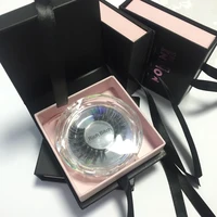 

Various Custom Eyelash Packaging black square lash case with ribbions 3d Private Label Mink Eyelashes