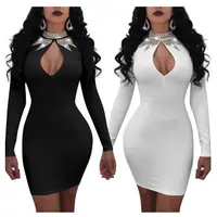 

Best Quality Hot Sexy Women's Long Sleeve Tube Top Dress One Piece Evening Party Slimming Tight Dresses