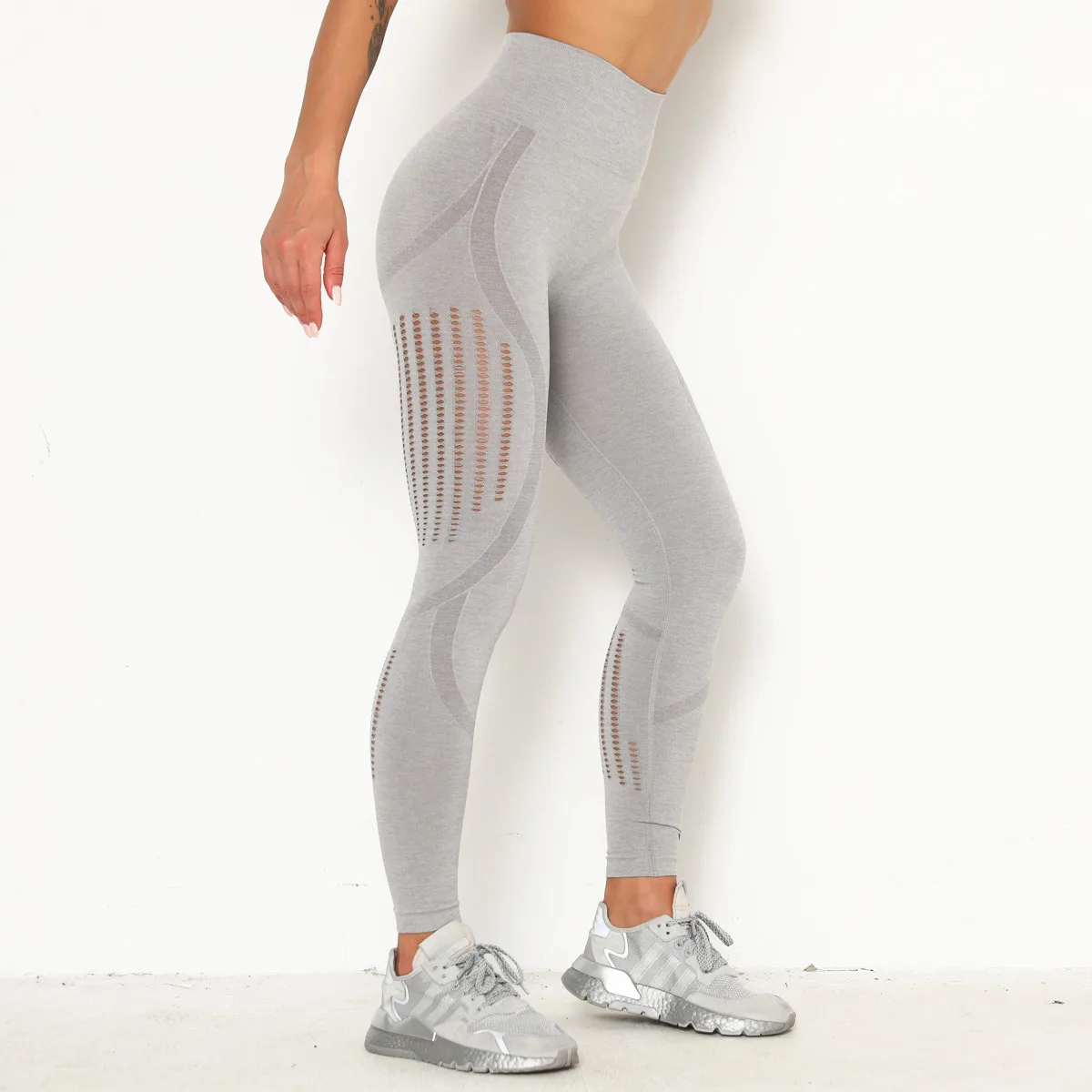 

super high waist yoga pants Sexy High Waist Abdomen Fitness Knit Seamless Quick-Drying Breathable Women Yoga Pants Leggings