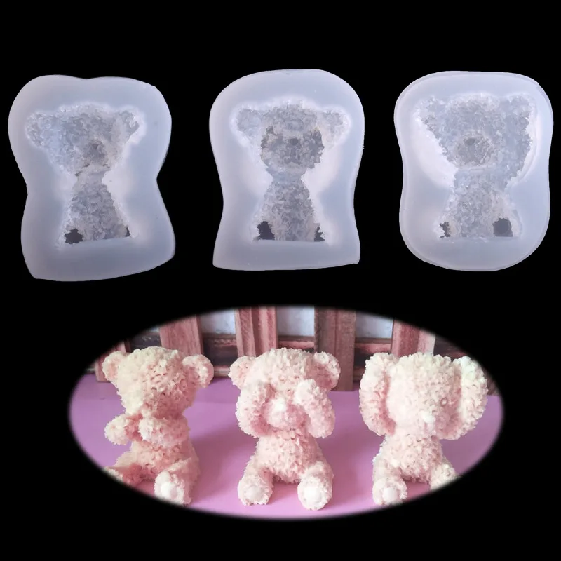 

3 kinds cute baby gift candy maker ice tray jelly moulds silicone gummy bear chocolate mold, As picture