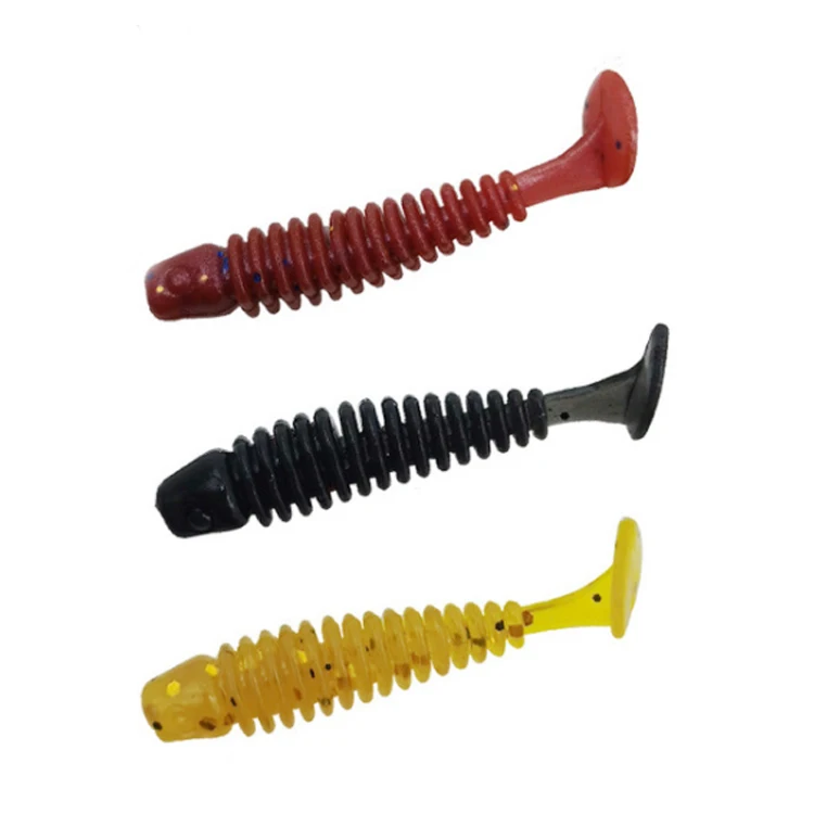 

T tail 3.7cm thread softbait scented soft plastic lure fishing worm