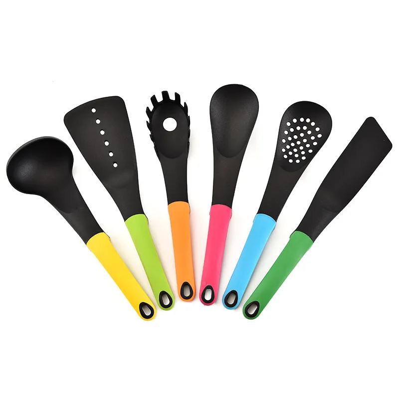

Nylone Cooking Utensils Kitchen Utensil Set 7 Pieces Colorful Non-stick Cooking Tools With Holder In Color Box Packing, Customized