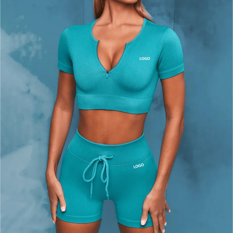 

New 2 Piece Short Set Women for Women Pant Suits High Stretchy Push Up Bras Tops Women 2021 Workout Set Summer Gym Clothing