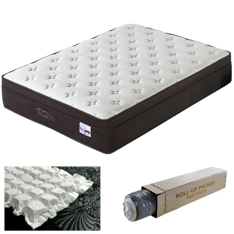 

Colchones Luxury Queen King Matelas 12 inch 7 Zone Pocket Coil Latex Spring Memory Foam Mattress with Box, Can be customize