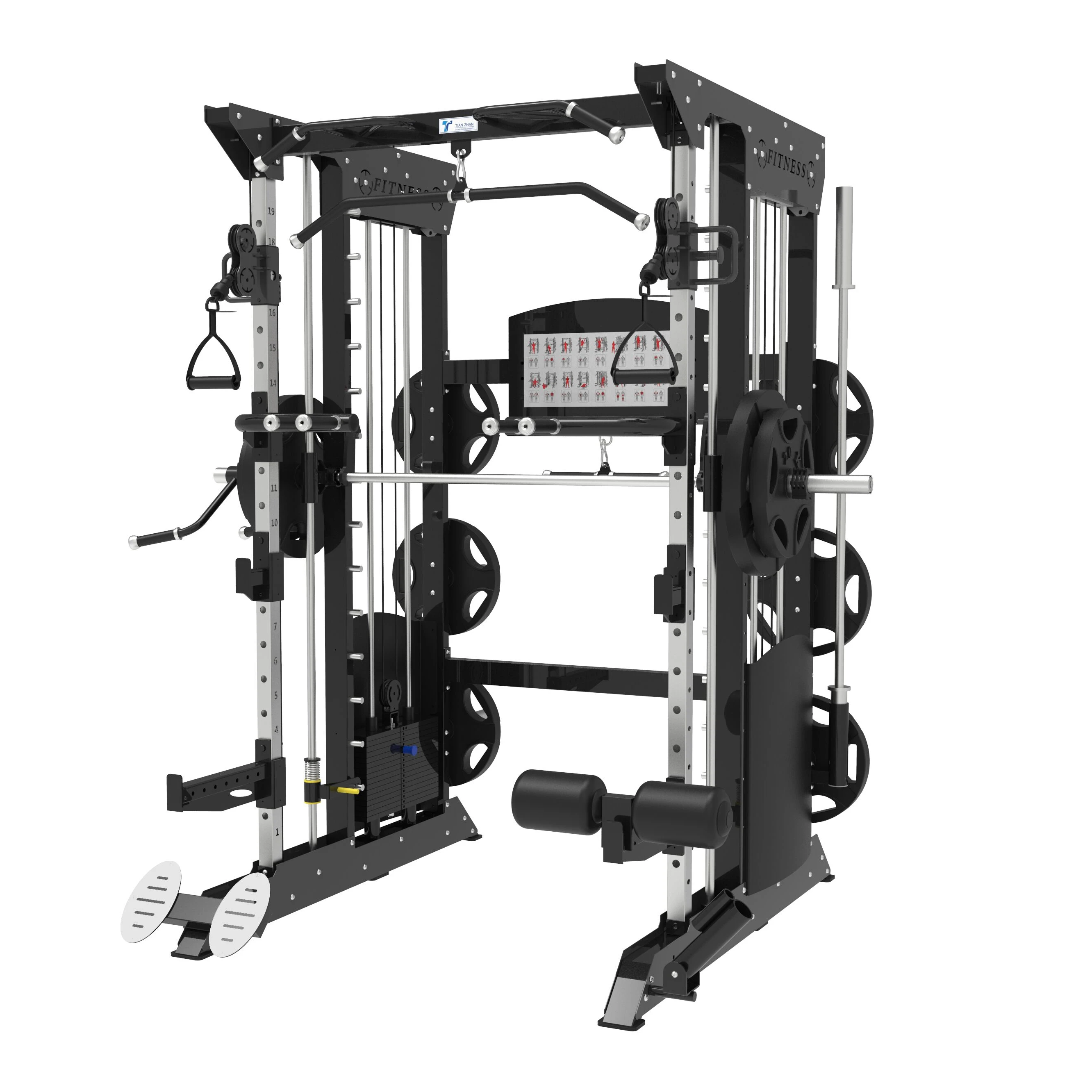 

Multi-function Smith Machine Gym equipment home gym, Optional