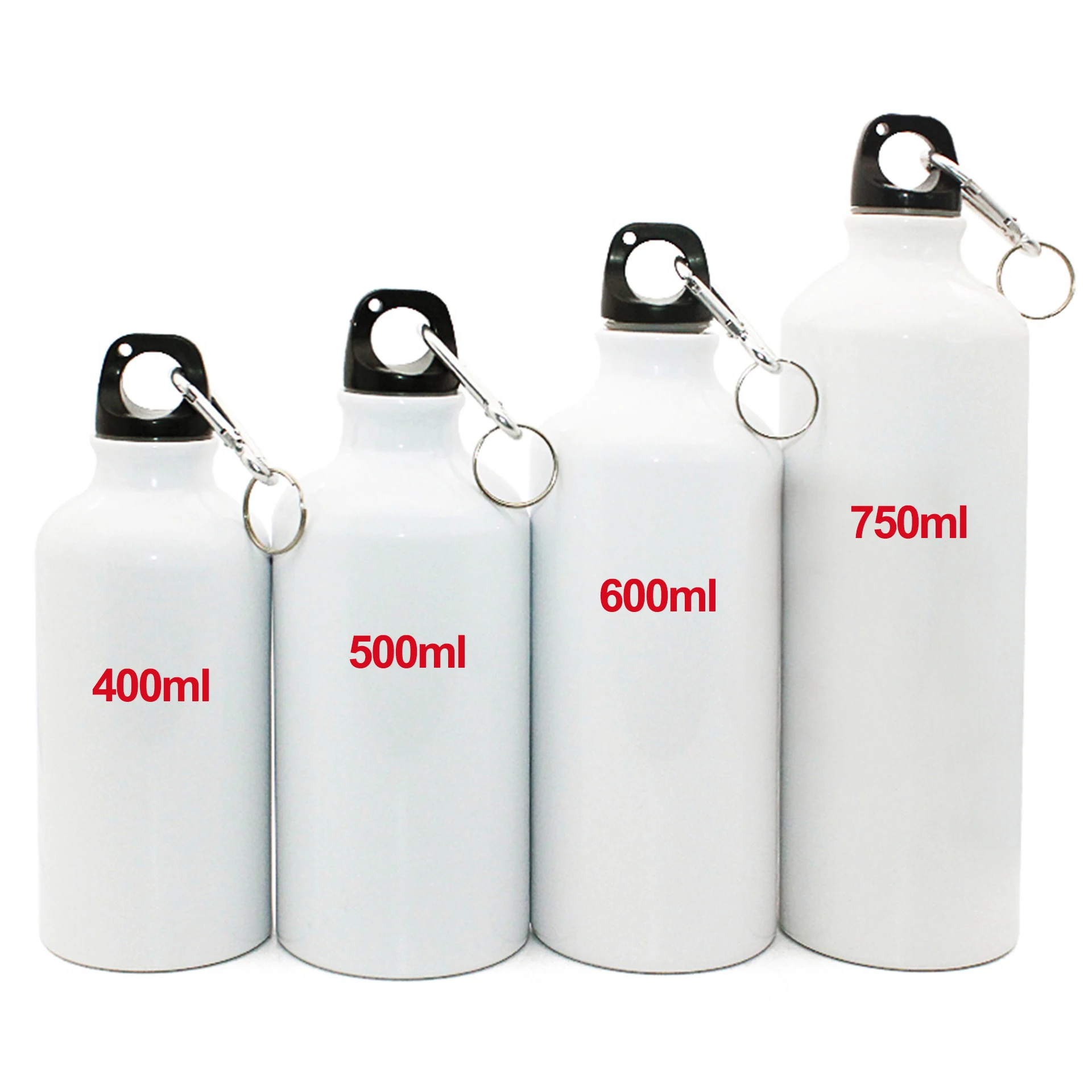 

400ml 500ml 600ml 750ml Sublimation Blank Aluminum Sports Water Bottle for Transfer Printing, White